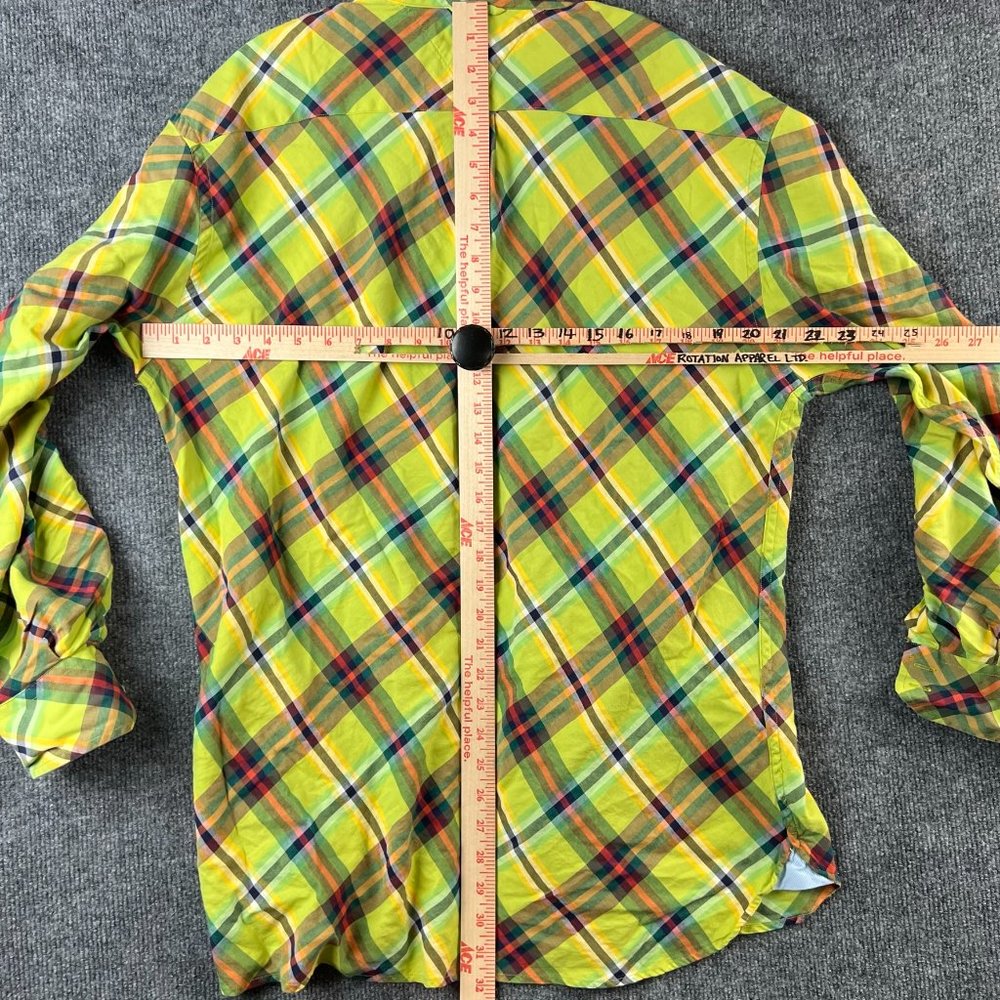 Tommy Hilfiger Shirt Adult Large Green Plaid Button Up Long Sleeve Casual Mens - Picture 14 of 16